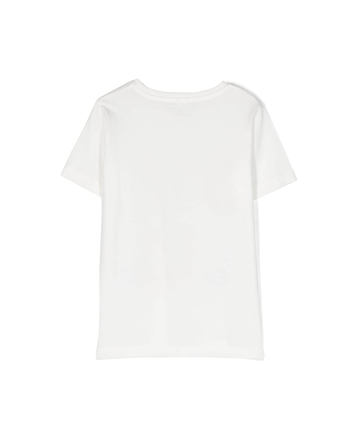 Stella McCartney Kids T-shirt A Maniche Corte Con Maxi Stampa Logo In Cotone Multicolor Bambina - White