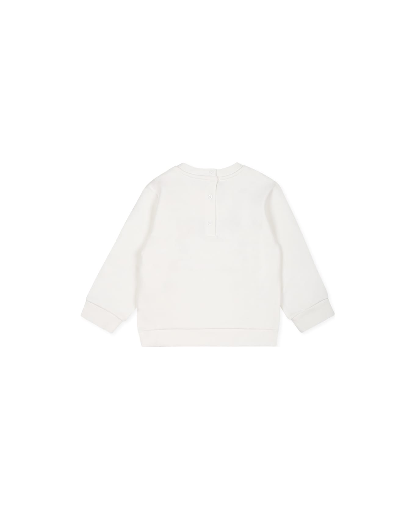 Fendi White Sweatshirt For Babykids With Logo - White