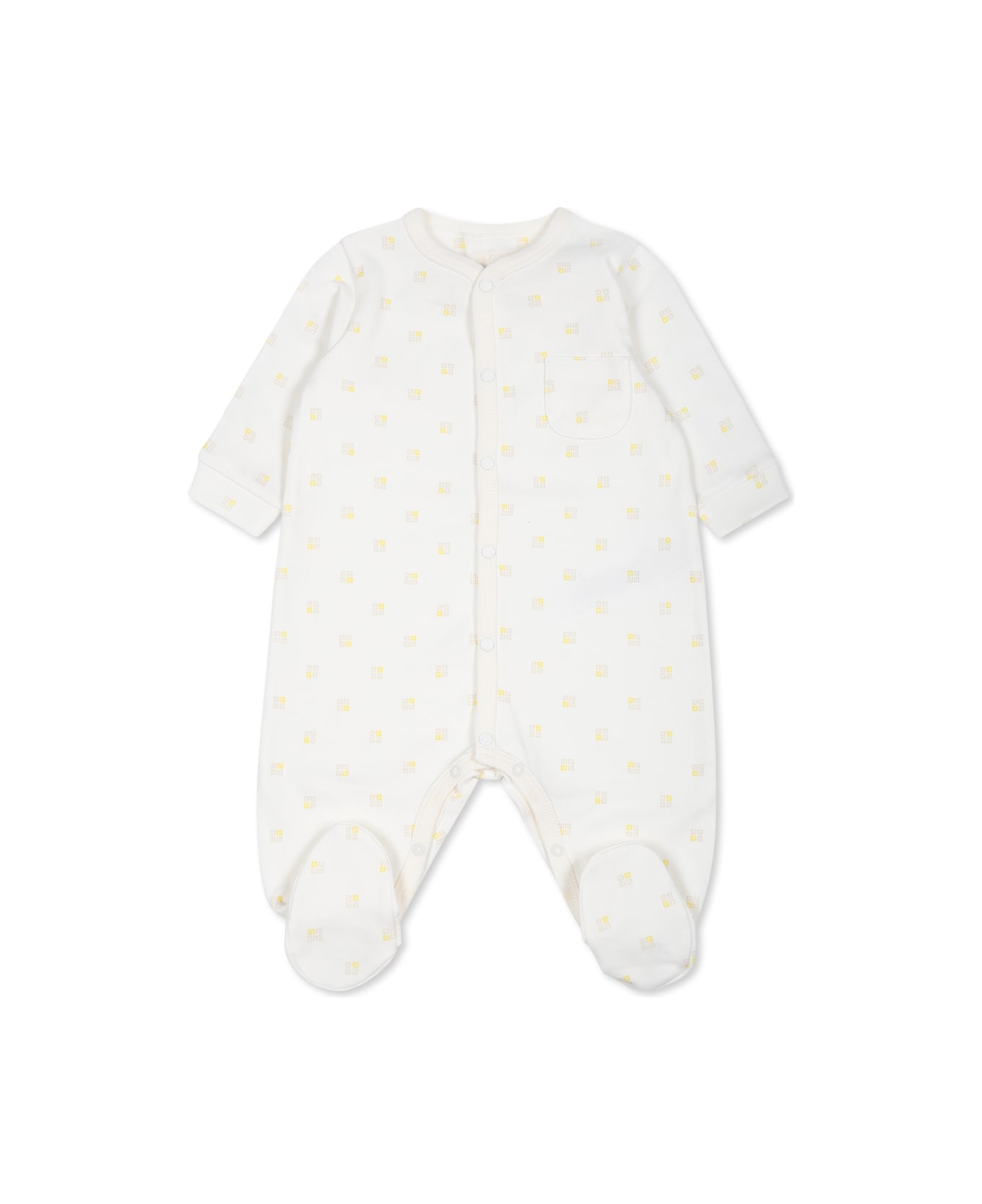 Givenchy Ivory Babygrow For Babykids With 4g Motif - Ivory