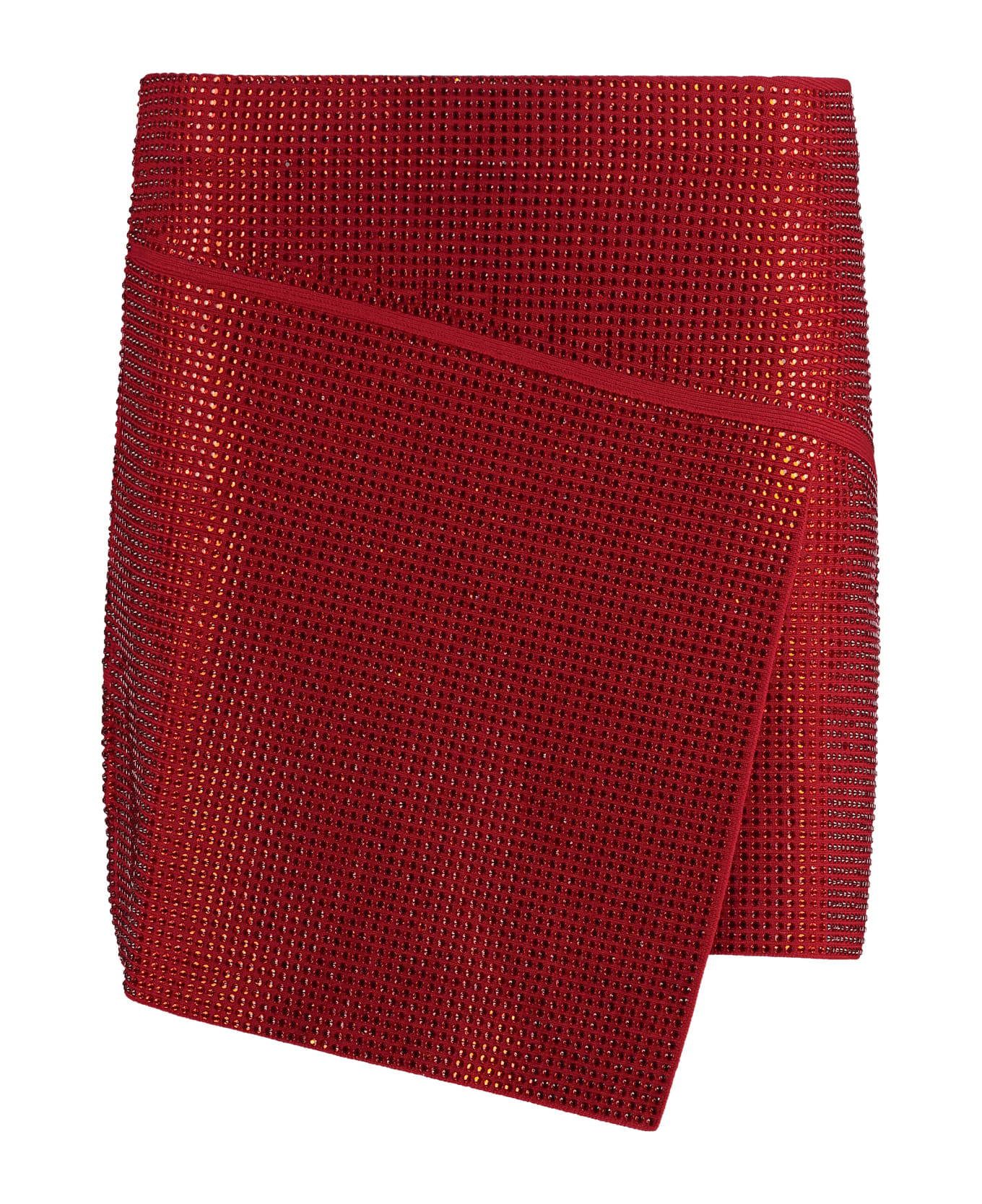 ANDREĀDAMO Asymmetric Miniskirt - red