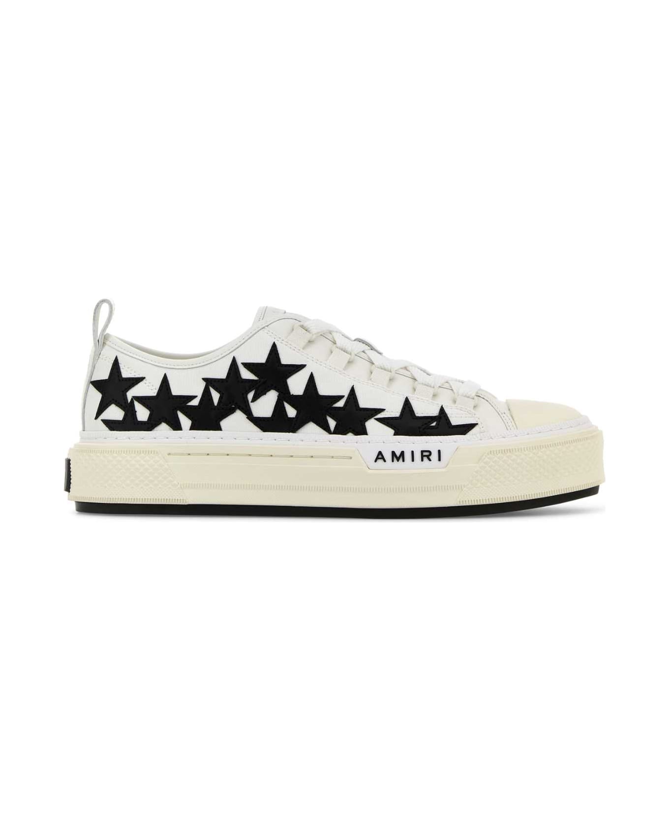 AMIRI White Canvas Star Court Sneakers - WHITEBLACK