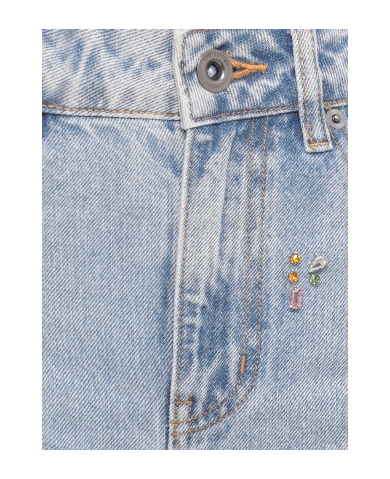 self-portrait Jeans With Strass - Blue