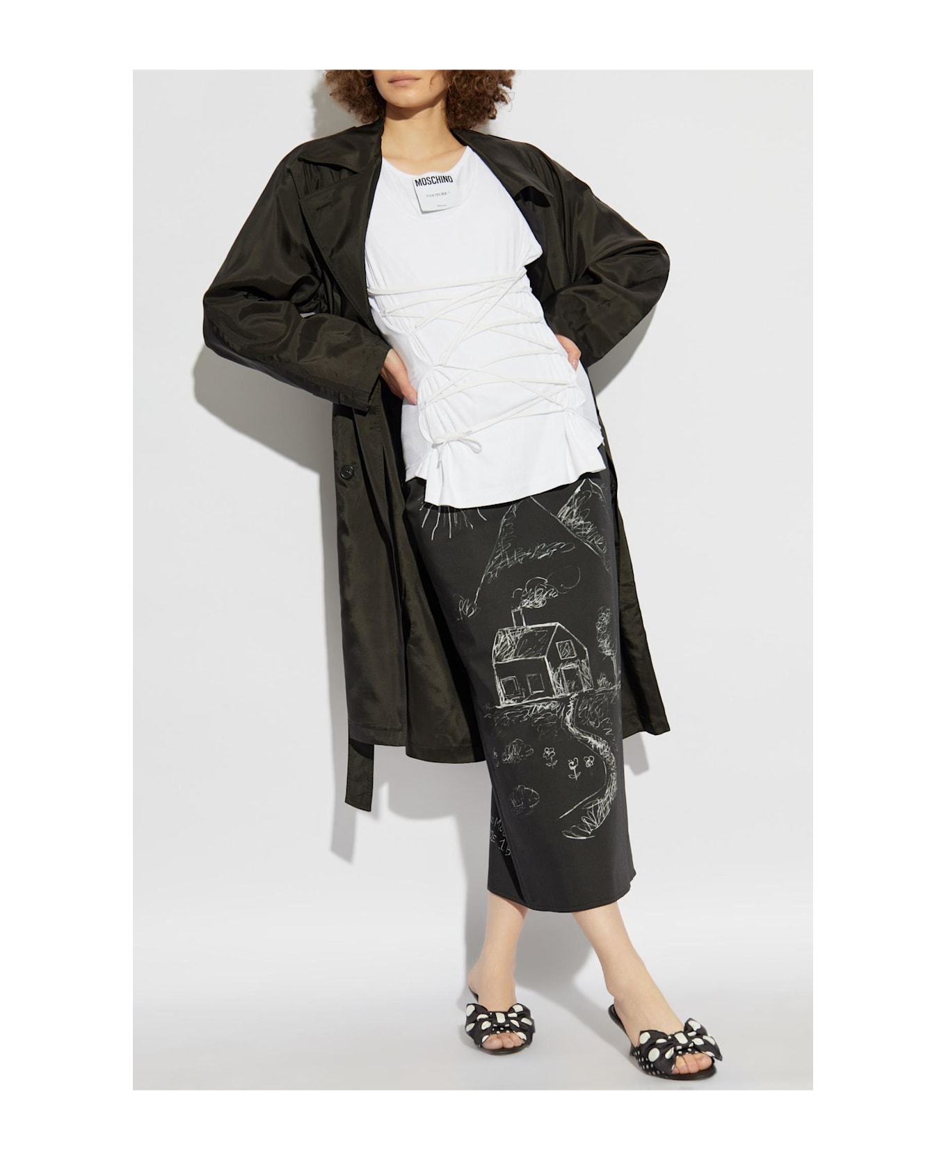 Moschino Top With Drawstrings - WHITE