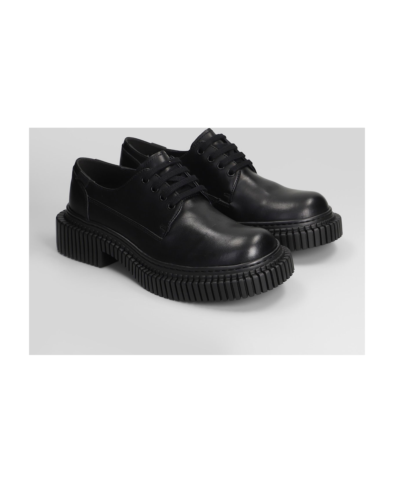 Camper Pix Berlin Lace Up Shoes In Black Leather - PIX BERLIN NEGRO