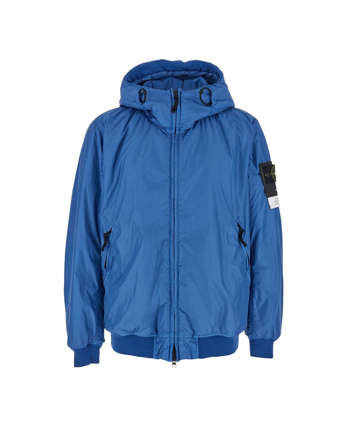 Stone Island Zip-up Hooded Jacket - Blue