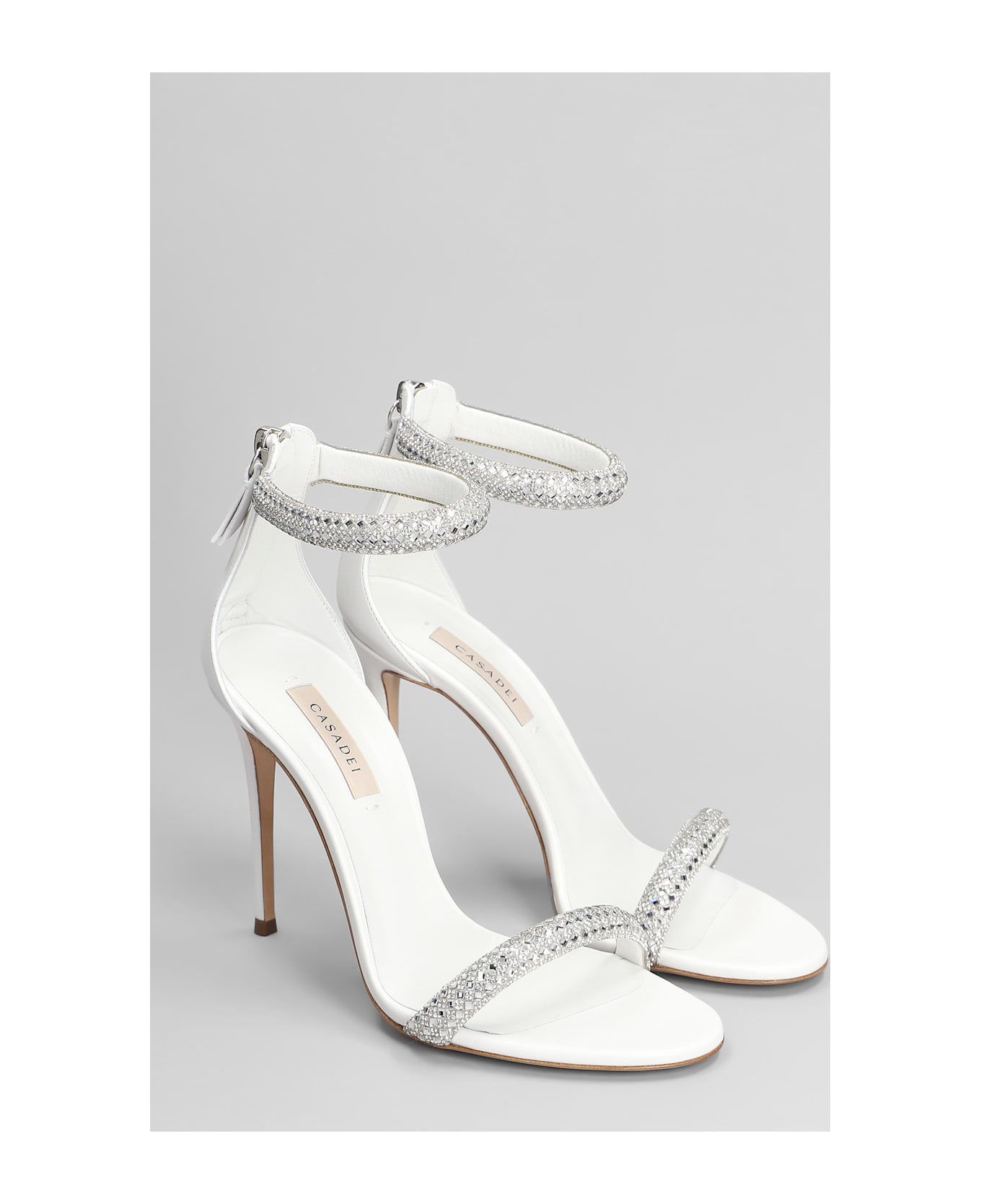 Casadei Julia Stratosphere Sandals In White Leather - white