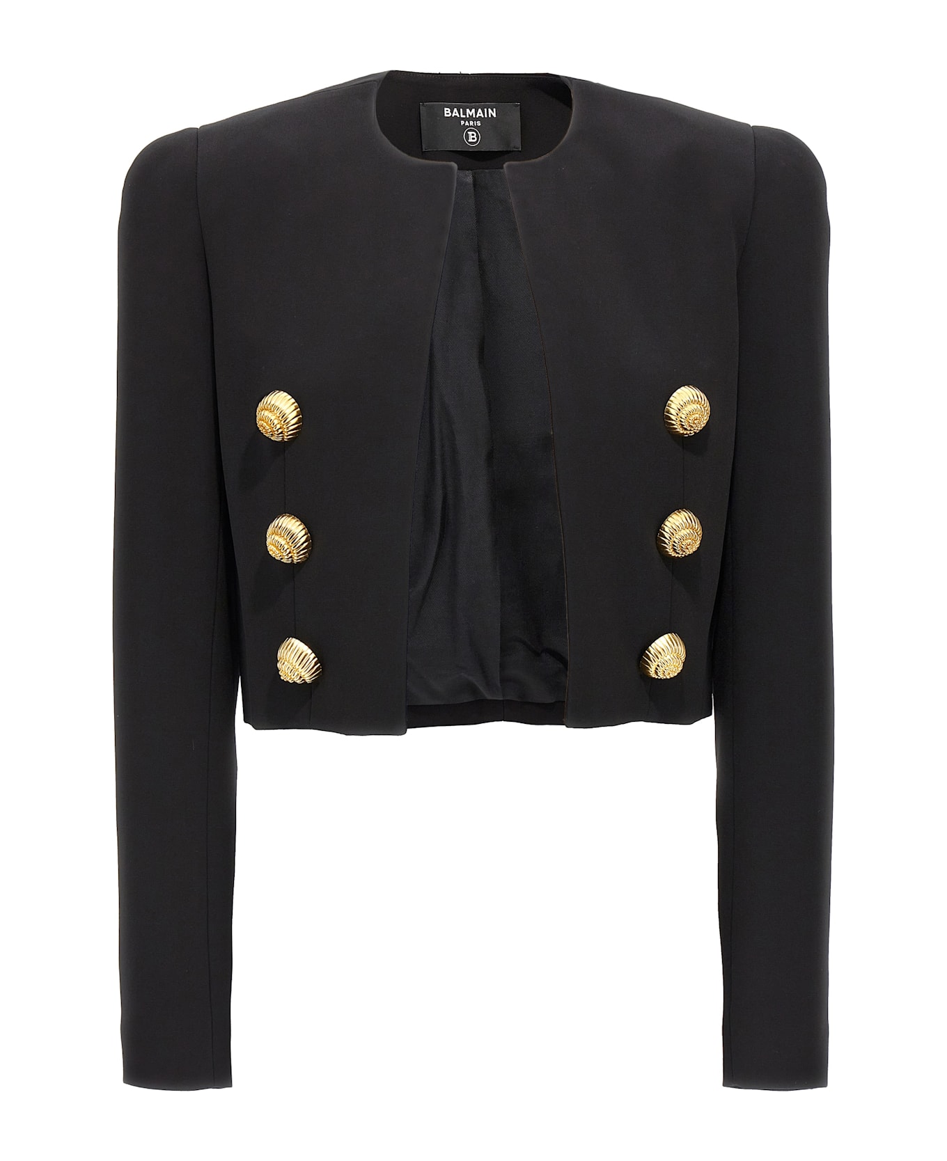 Balmain 'chiocciola' Button Short Jacket - Black