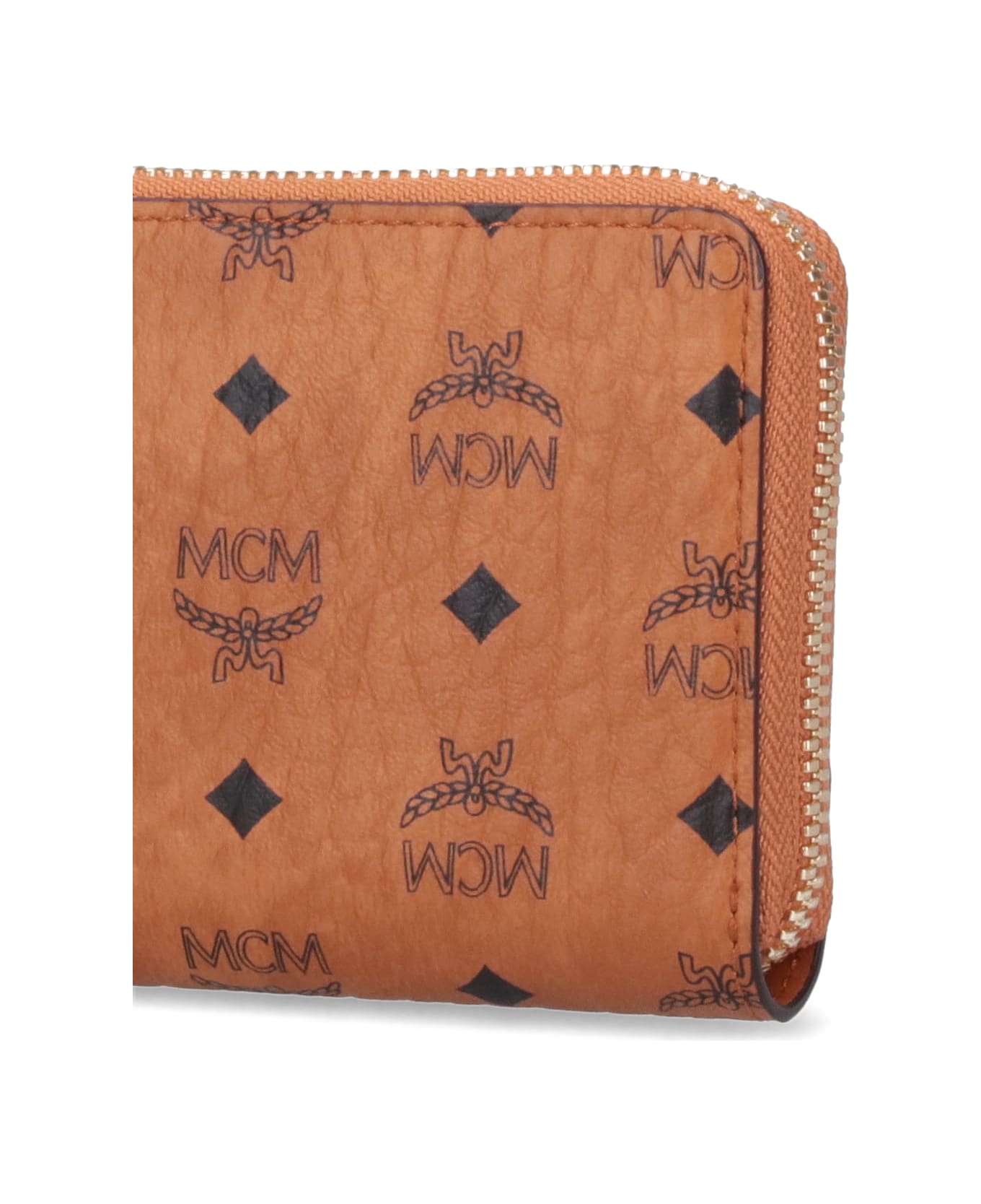 MCM Mini Zip Wallet - Brown