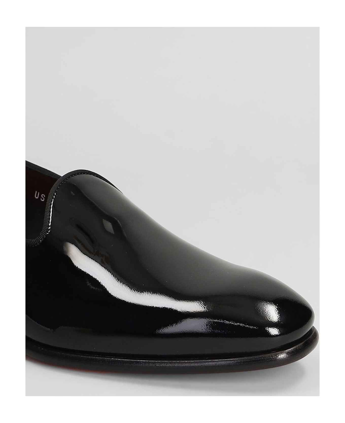 Santoni Brody Loafers In Black Patent Leather - black