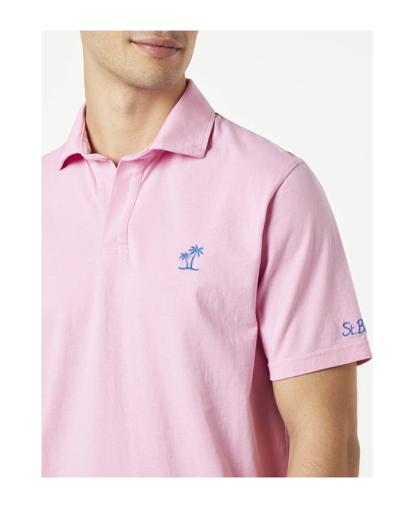MC2 Saint Barth Pink Cotton Jersey Man Polo - PINK