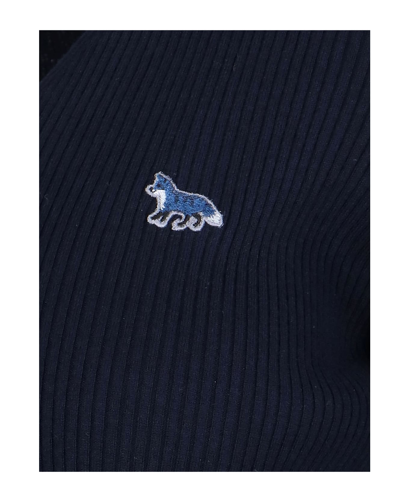 Maison Kitsuné V-neck Cardigan "baby Fox" - Blue