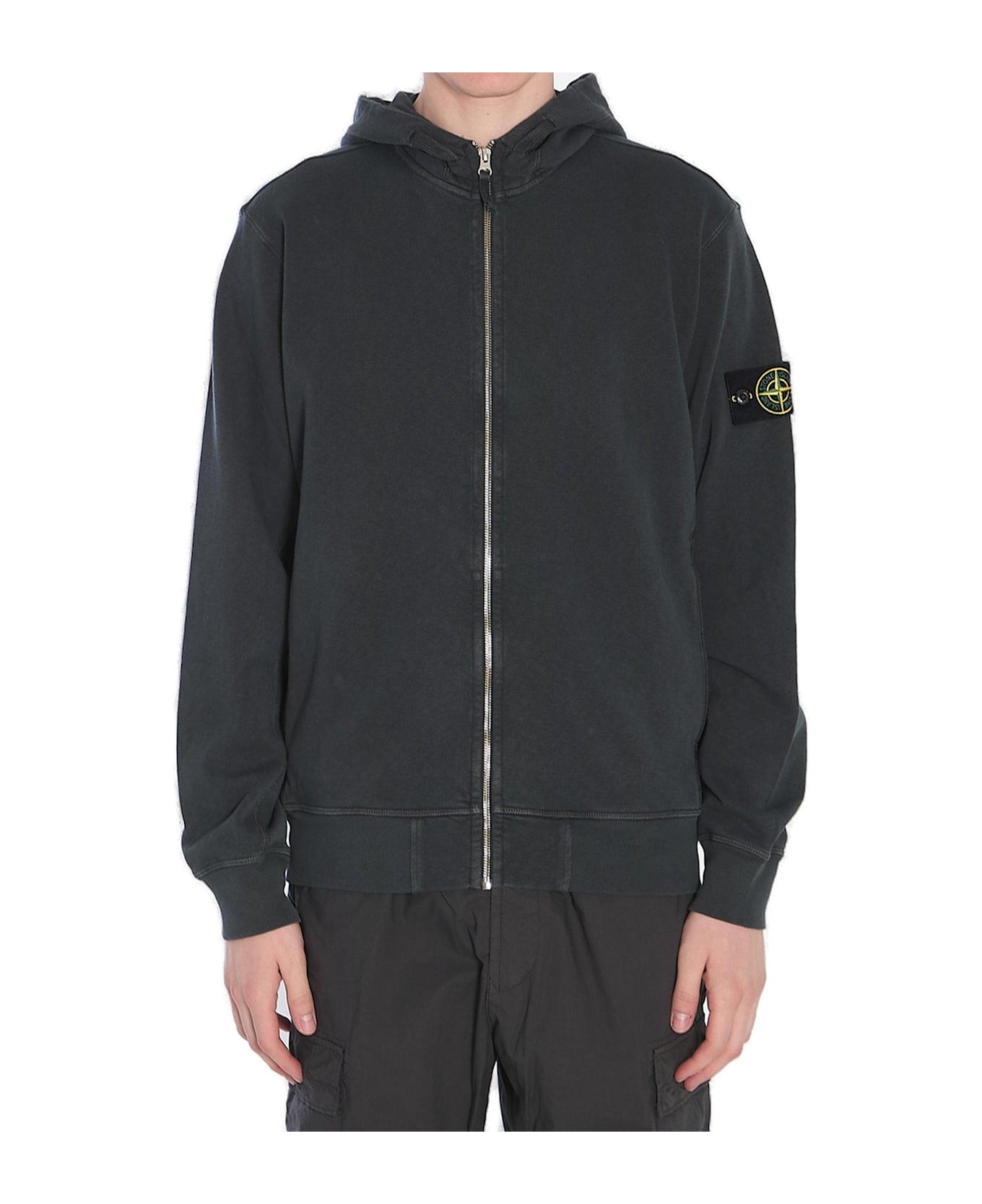 Stone Island Zip-up Hooded Jacket - GREY