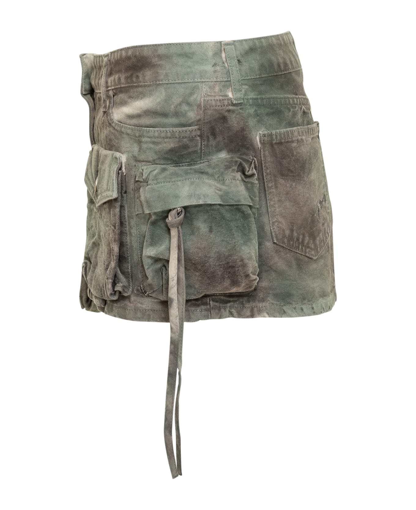 The Attico Fay Mini Skirt - STAINED GREEN CAMOUFLAGE ショートパンツ