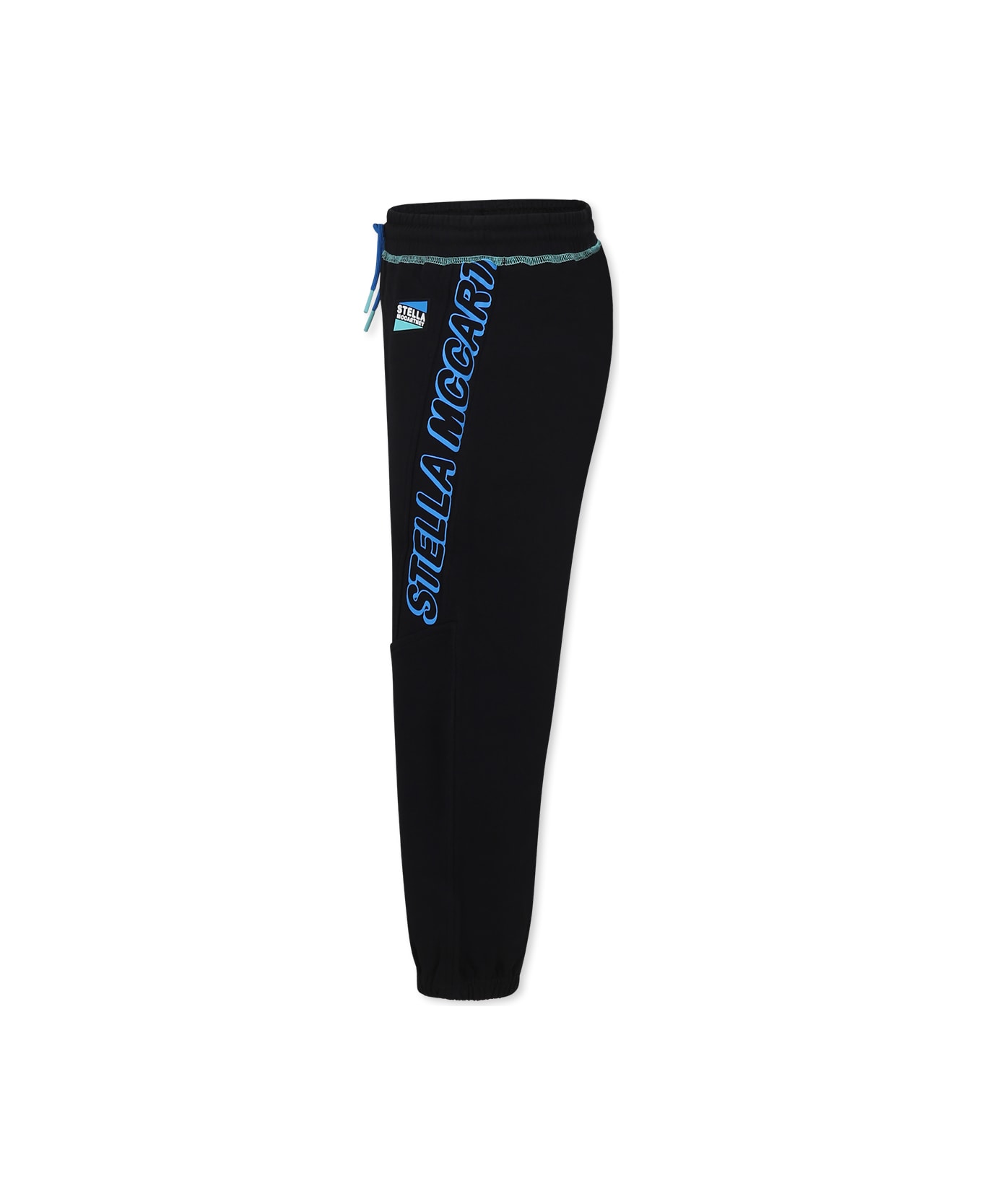 Stella McCartney Kids Black Trousers For Boy With Logo - Black