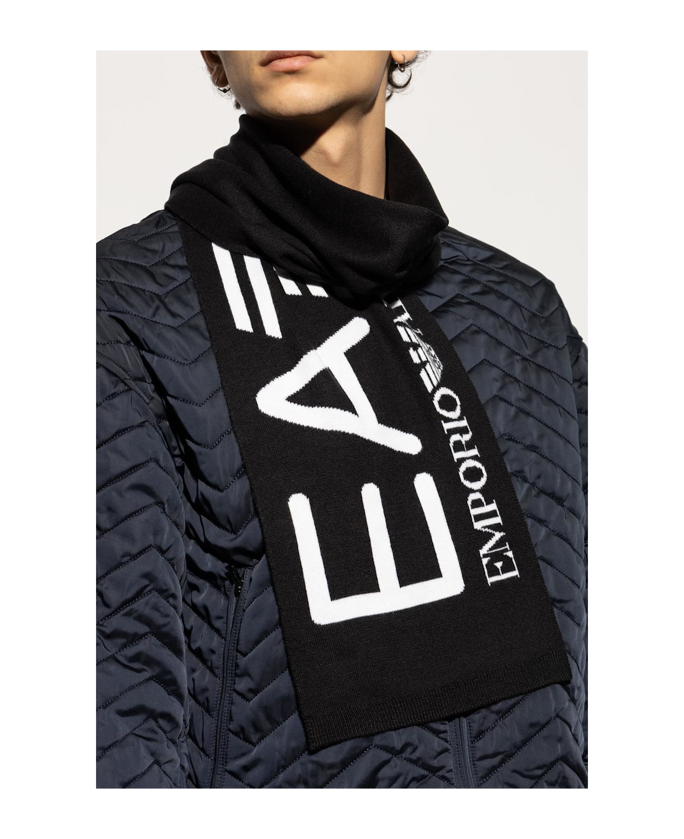 EA7 Emporio Armani Scarf With Logo - Black