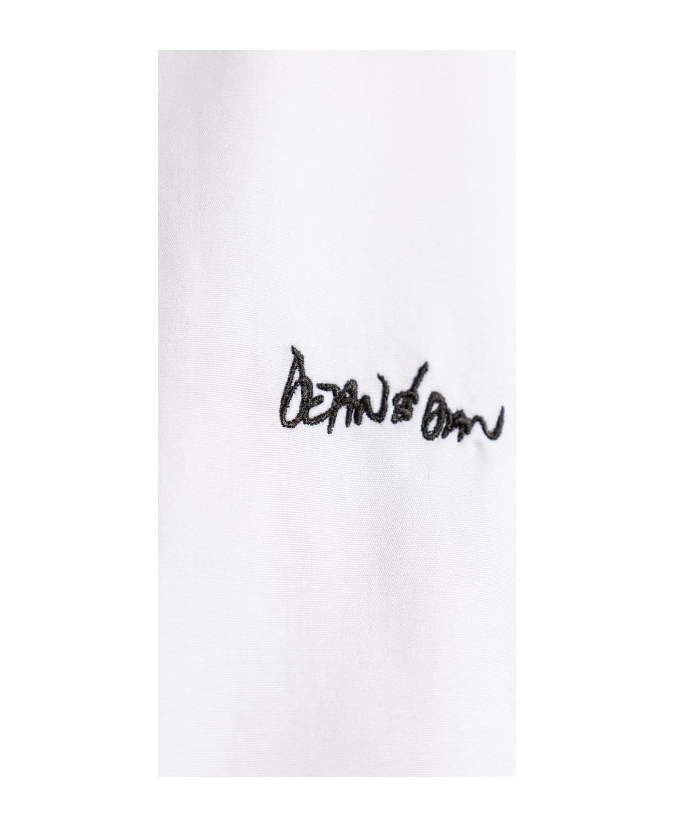 Dsquared2 Logo Embroidered Long Sleeved Shirt - White