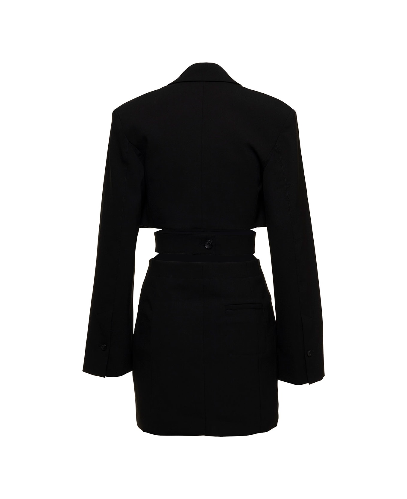 Jacquemus 'le Robe Bari' Black Blazer Mini Dress With Cut-out Detail In Wool Woman Jacquemus - Black