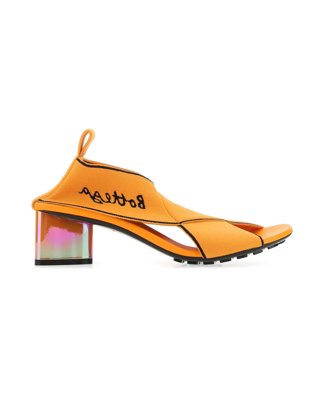 Bottega Veneta Orange Elastic Fabric Flex Sandals - 7593
