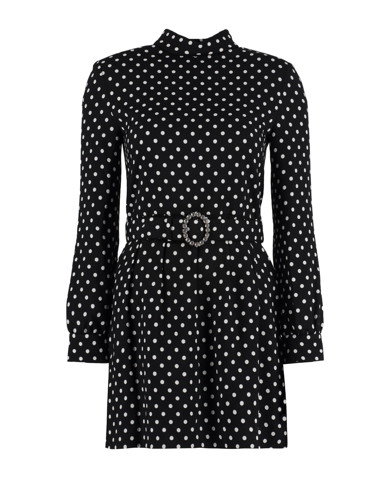 Saint Laurent Belted Waist Dress - BLACK コート＆ジャケット