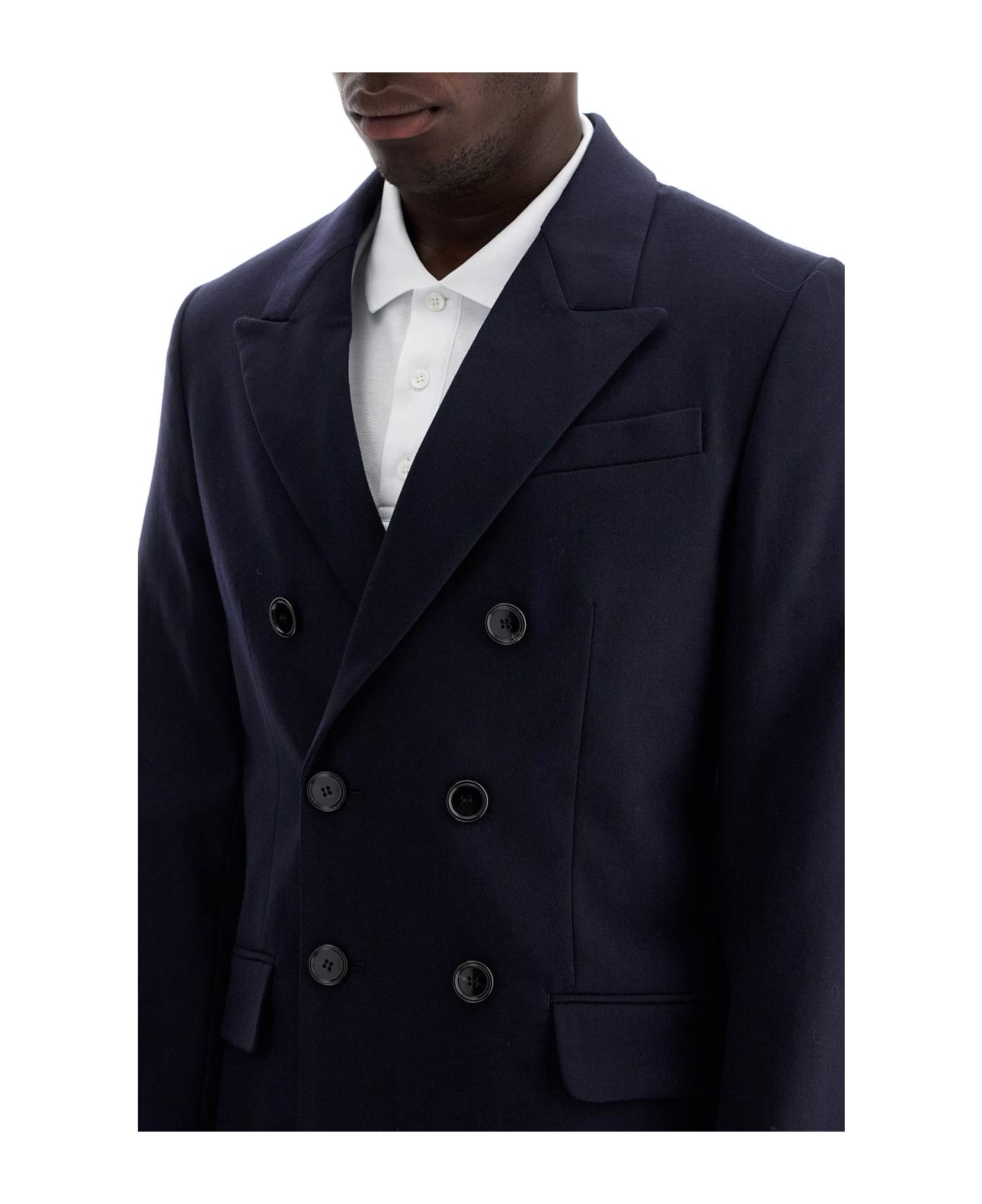 Ami Alexandre Mattiussi Double-breasted Wool Jacket - Blue