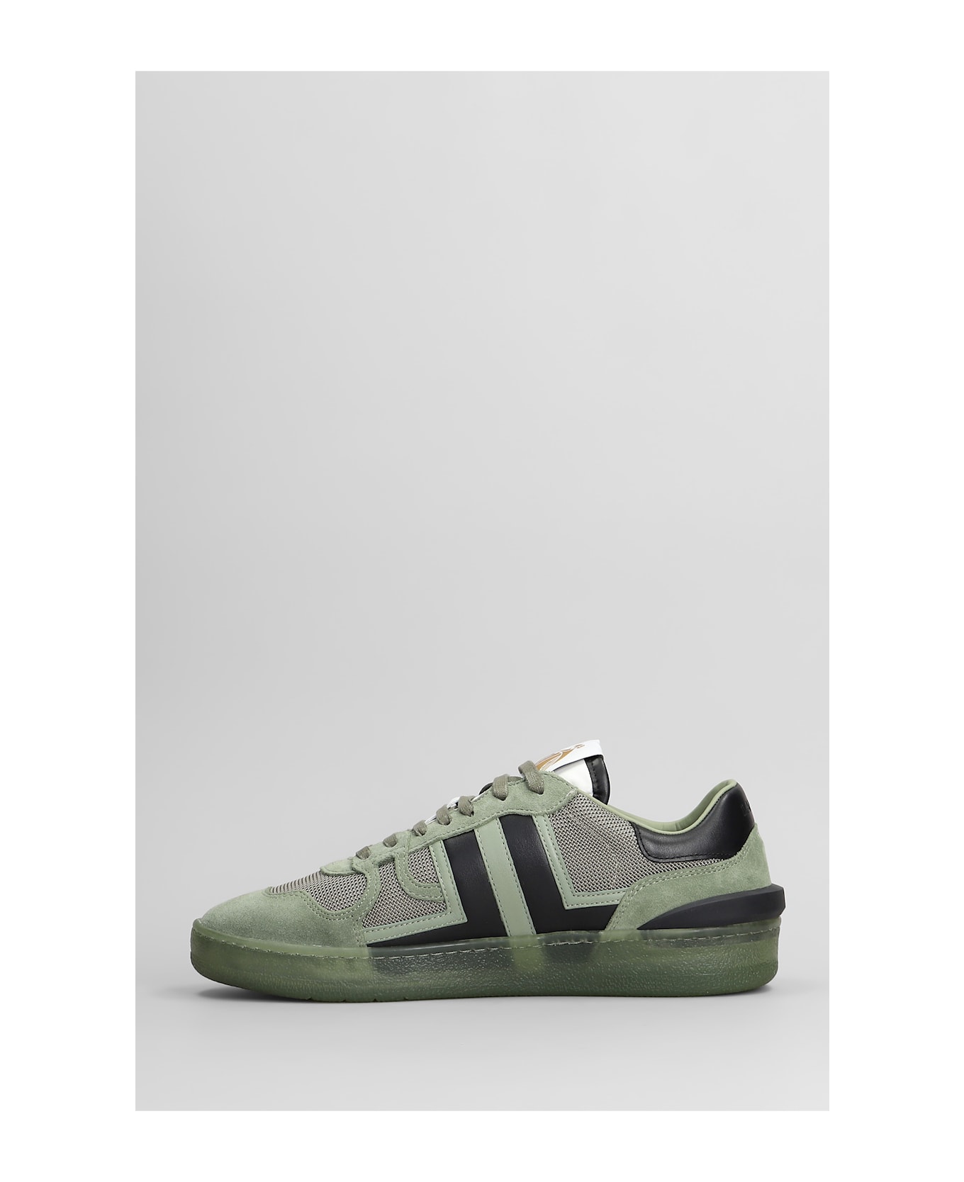 Lanvin Clay Sneakers In Green Suede And Fabric - green