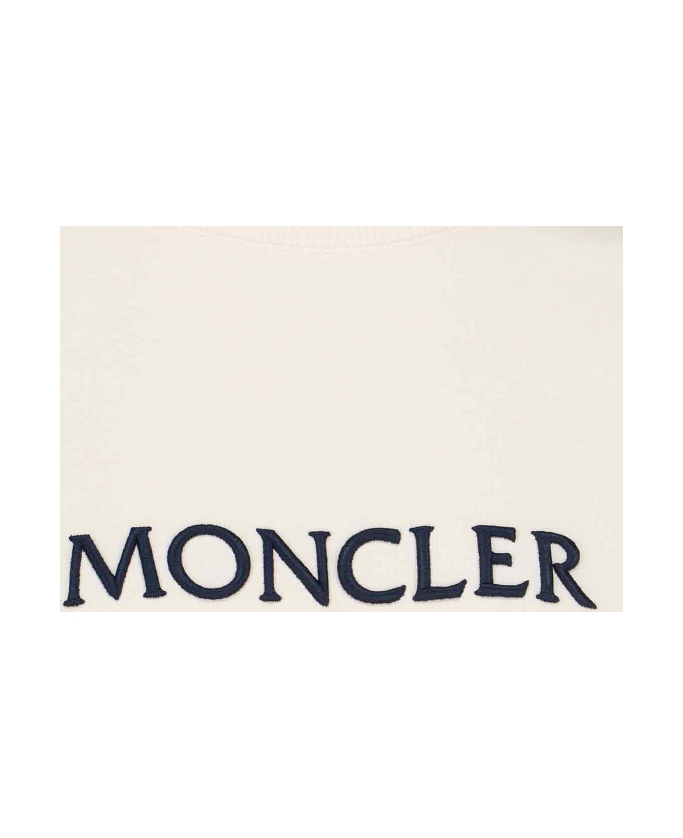 Moncler Logo Crewneck Sweatshirt - Cream