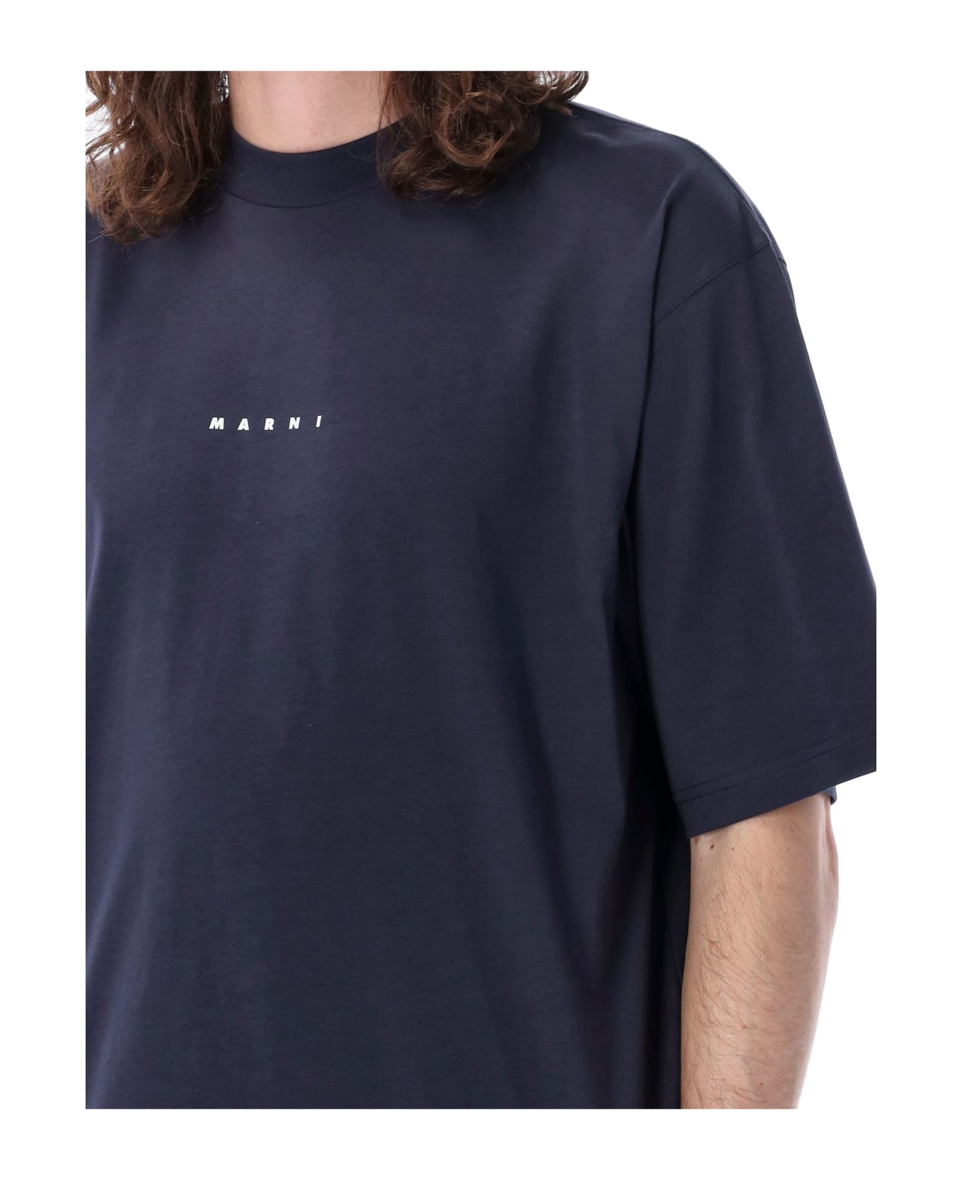 Marni Boxy T-shirt Marni Logo - NAVY シャツ
