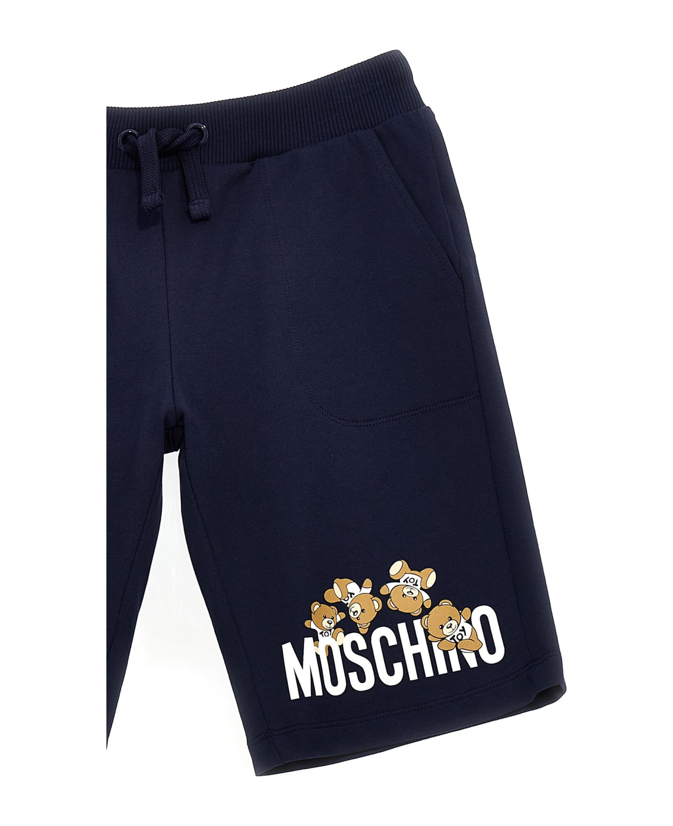Moschino Logo Print Bermuda Shorts - Blue ボトムス