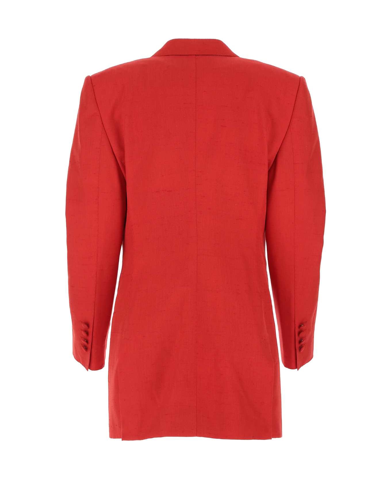 Dolce & Gabbana Red Silk Blend Blazer - R0365