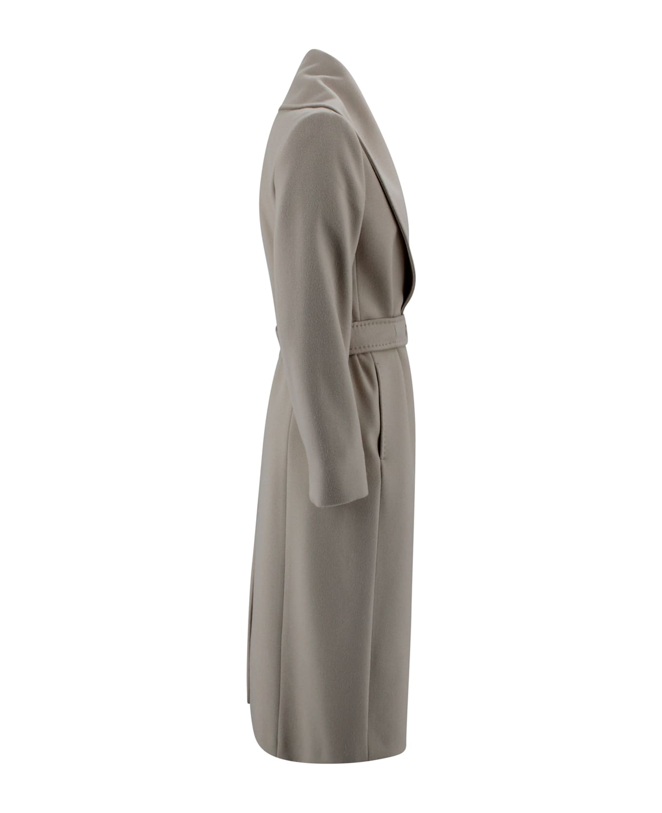 Max Mara Studio Pure Wool Drape Coat - Beige