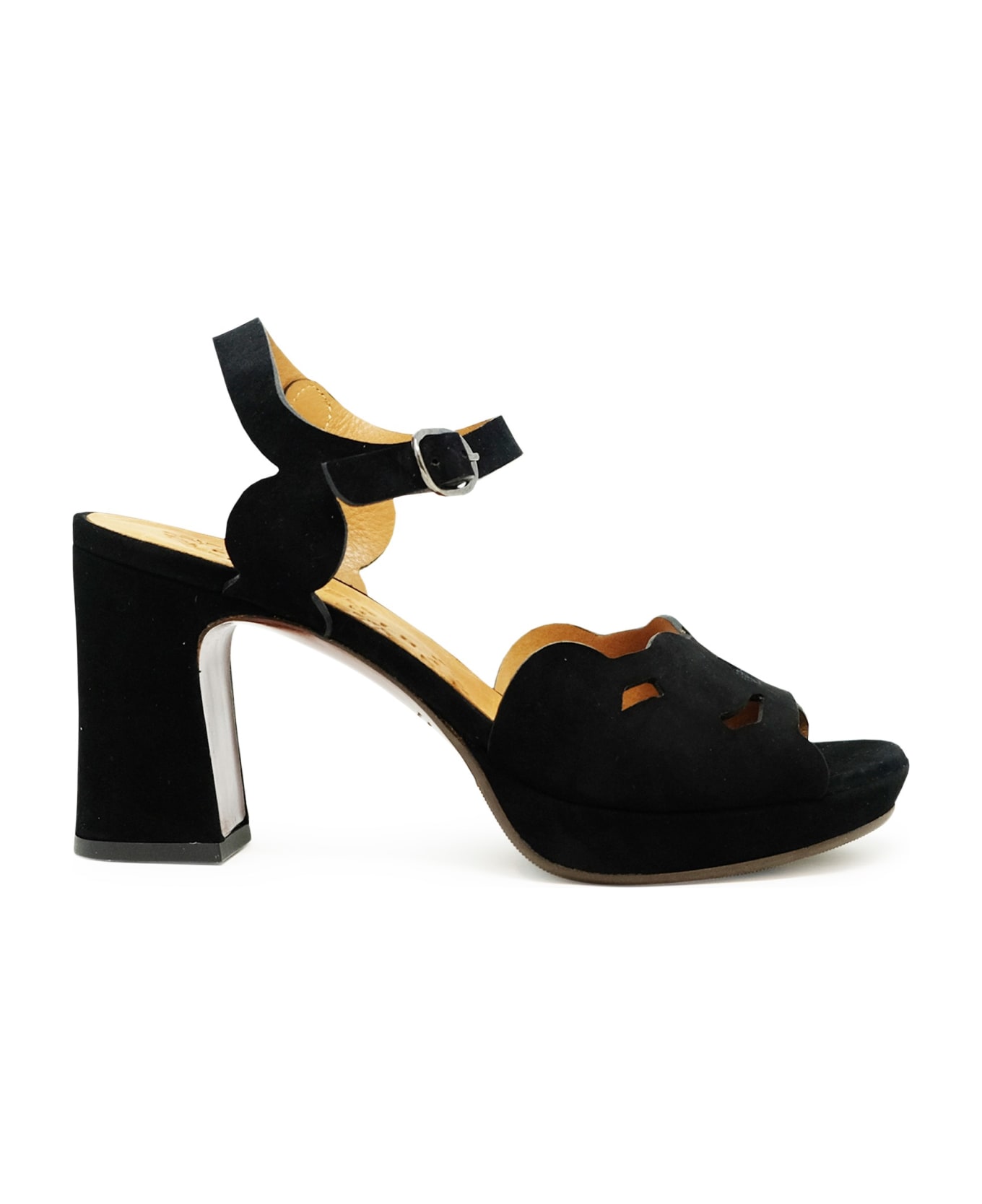Chie Mihara Black Suede Kei Sandals - BLACK
