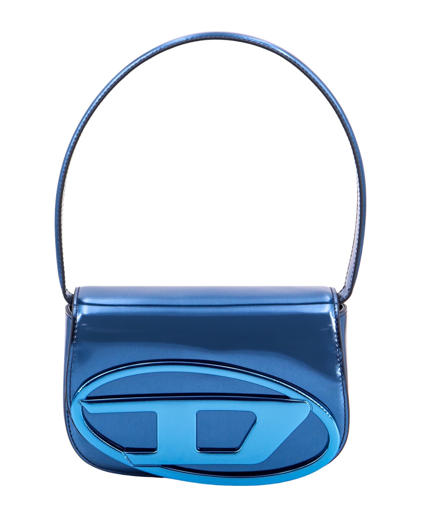 Diesel 1dr Metallic Leather Shoulder Bag - Blue