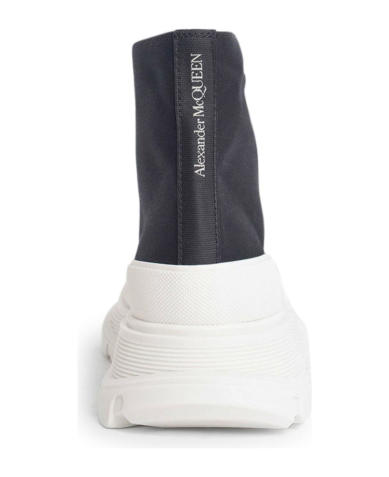 Alexander McQueen Canvas Sack Tread Slick Band Boots - BLACK/BLACK