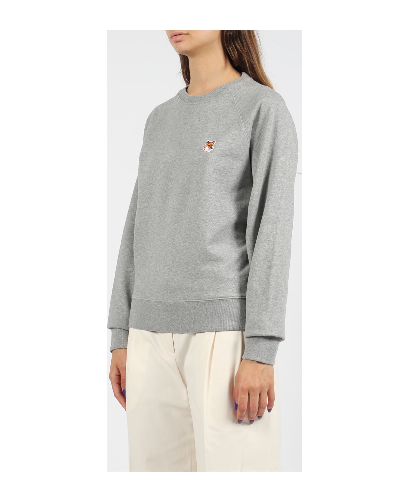 Maison Kitsuné Fox Head Patch Regular Sweatshirt - Grey