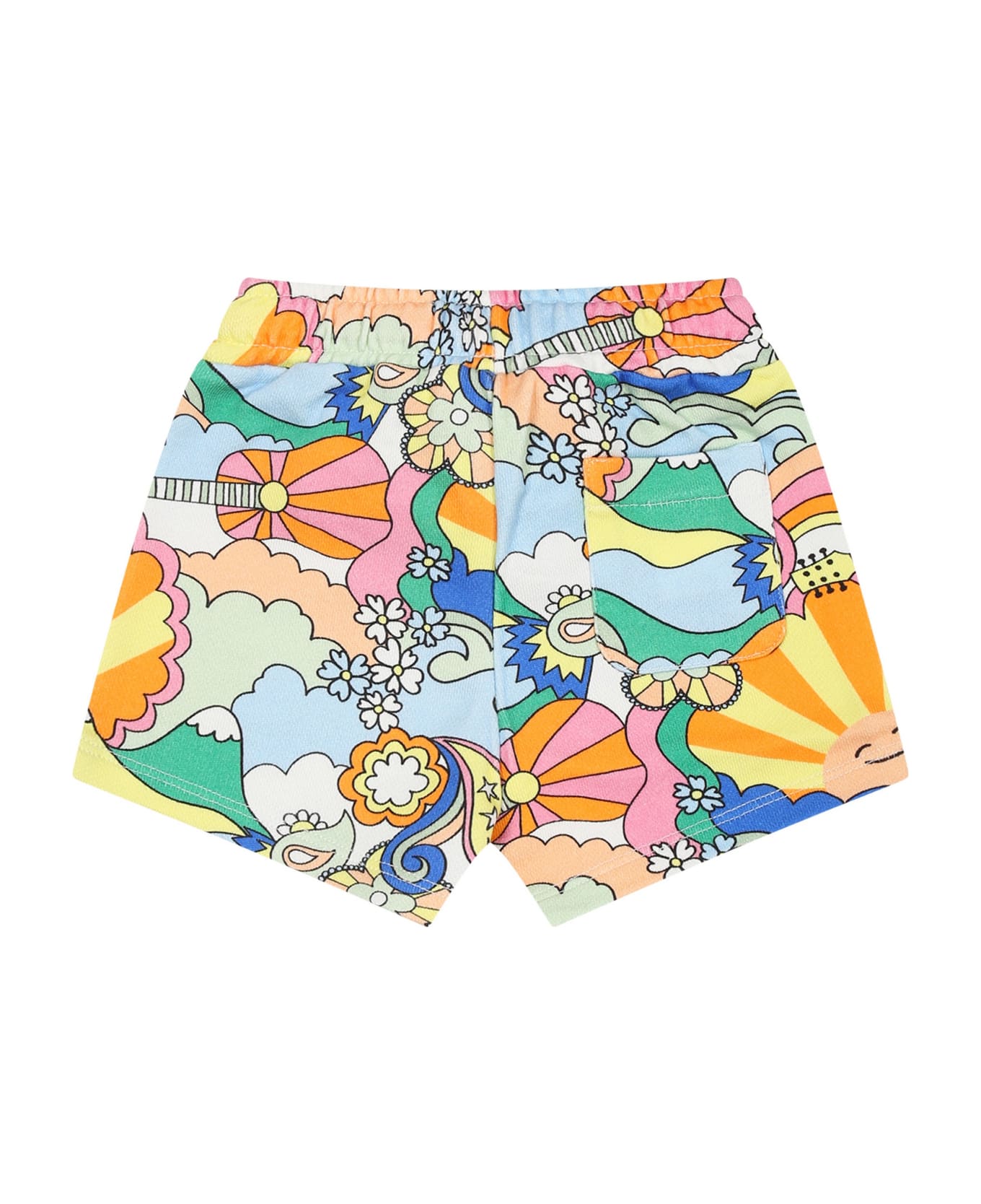 Stella McCartney Kids Yellow Shorts For Baby Girl With Logo - Multicolor