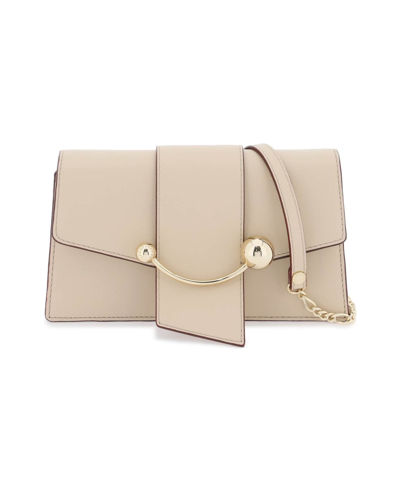 Strathberry Crescent On A Chain Crossbody Mini Bag - OAT (Beige)