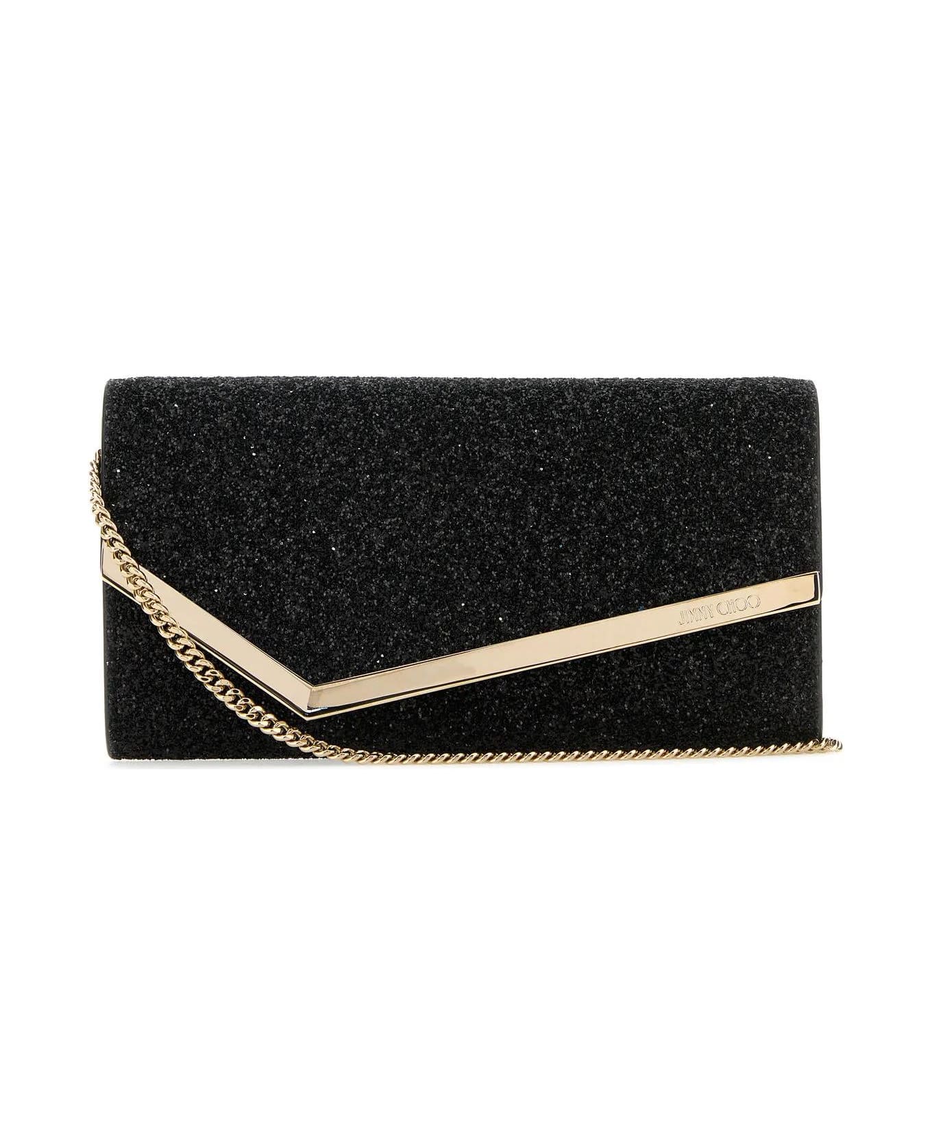 Jimmy Choo Embellished Fabric Emmie Clutch - Black