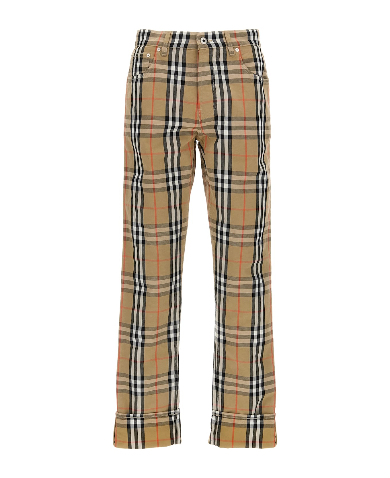 Burberry Check Pants - Beige