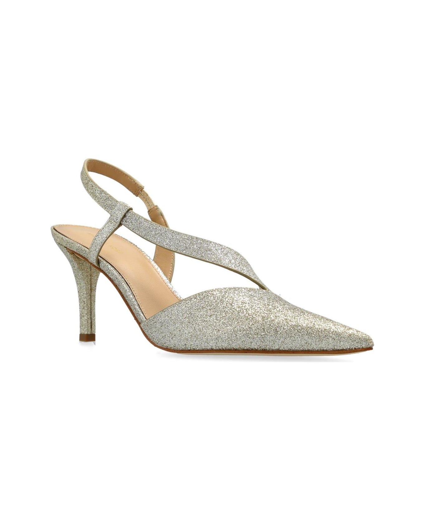 Michael Kors Jaida Glitter Embellished Pumps - Pale Gold