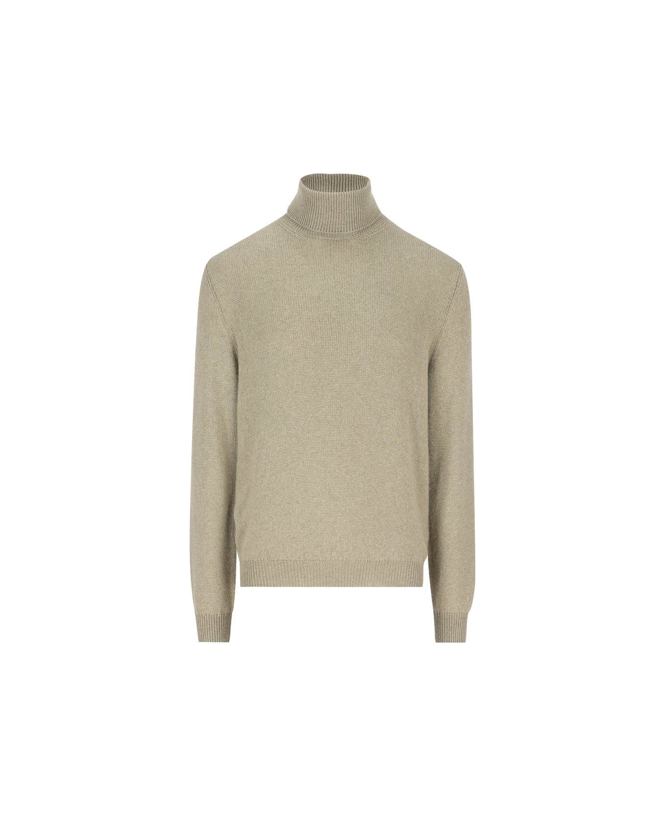 Loro Piana Roll-neck Long-sleeved Jumper - CORIANDER SEEDS MELANGE