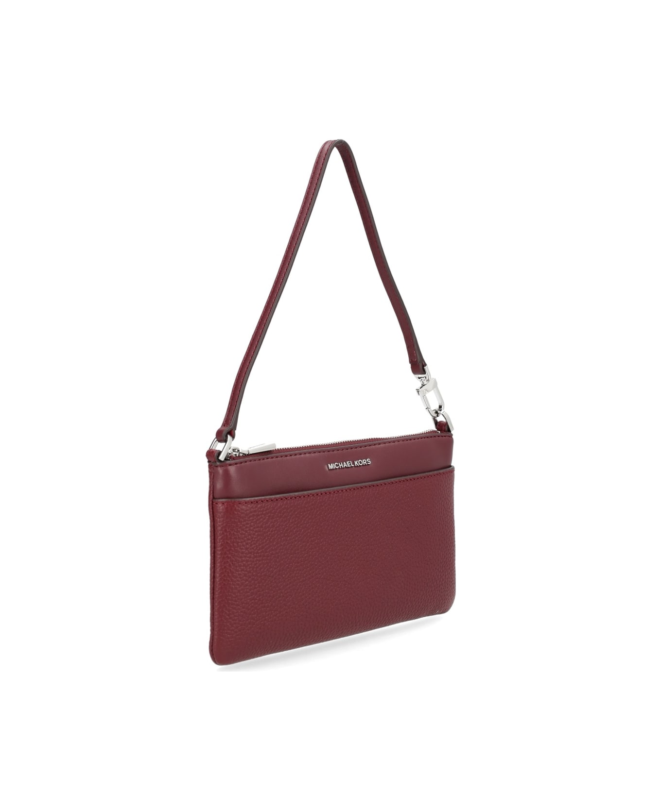 Michael Kors Leather Clutch Bag - BORDEAUX