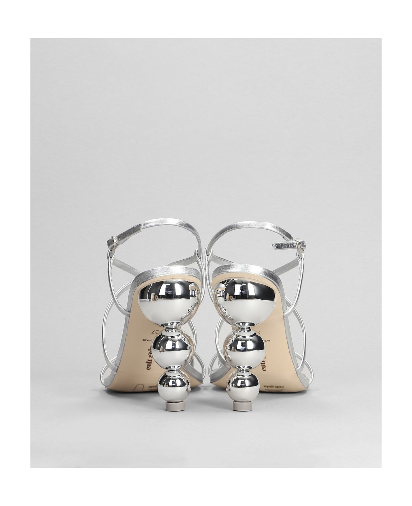 Cult Gaia Robyn Sandals In Silver Leather - silver
