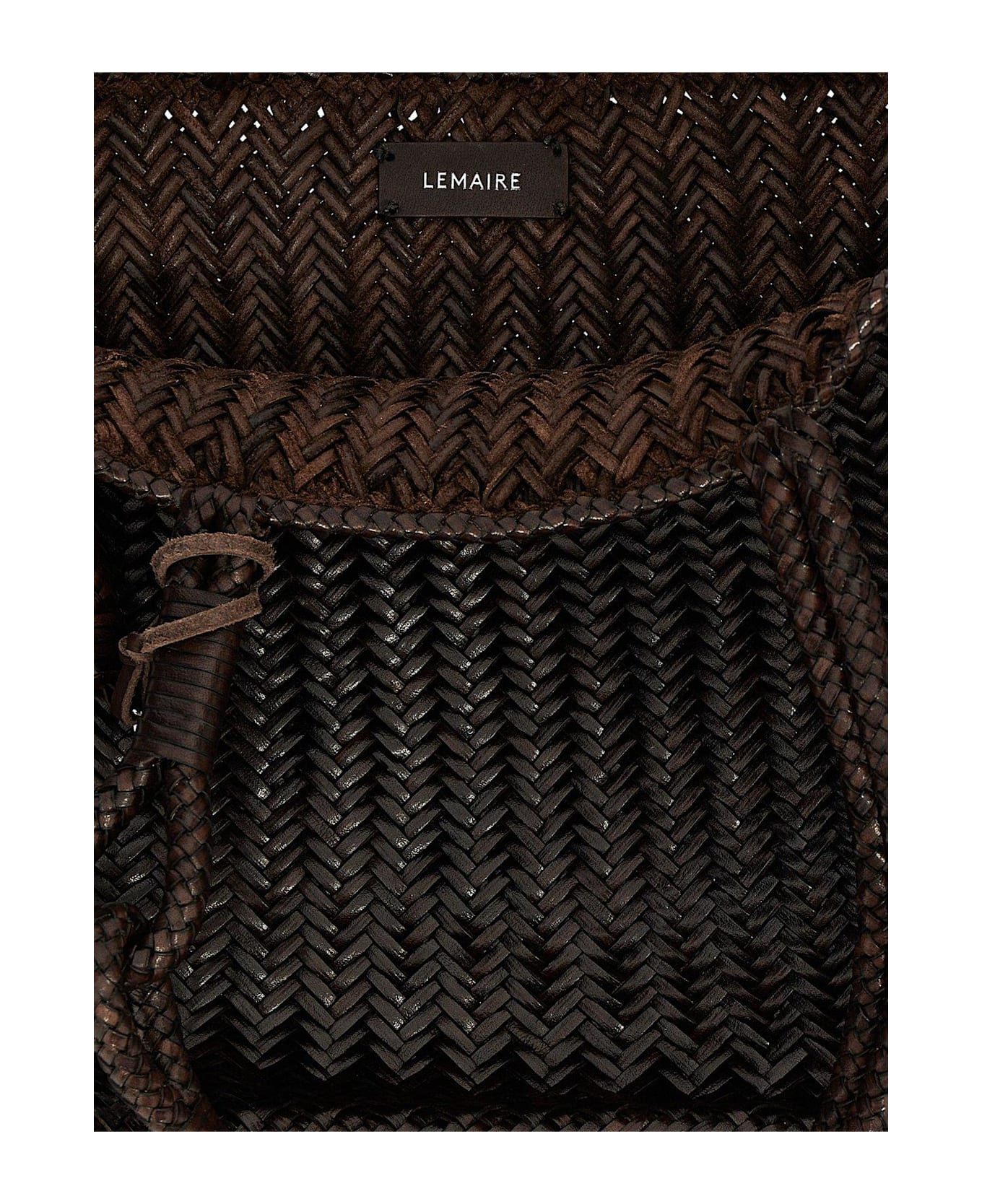 Lemaire Chevron Woven Tote Bag - Ristretto