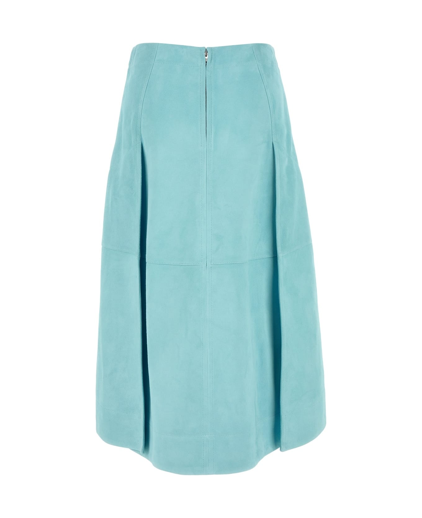 Bottega Veneta Skirt Suede Light Blue - PALEBLUE