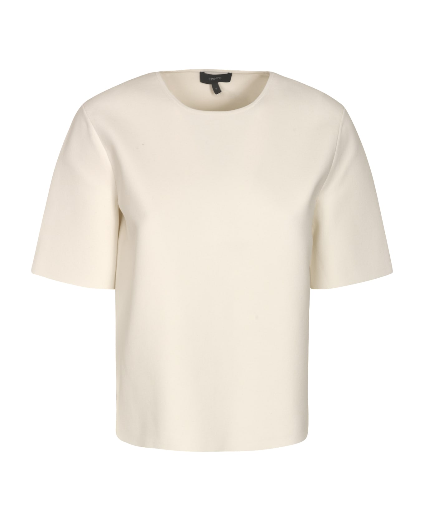 Theory Round Neck Plain Top - White Tシャツ