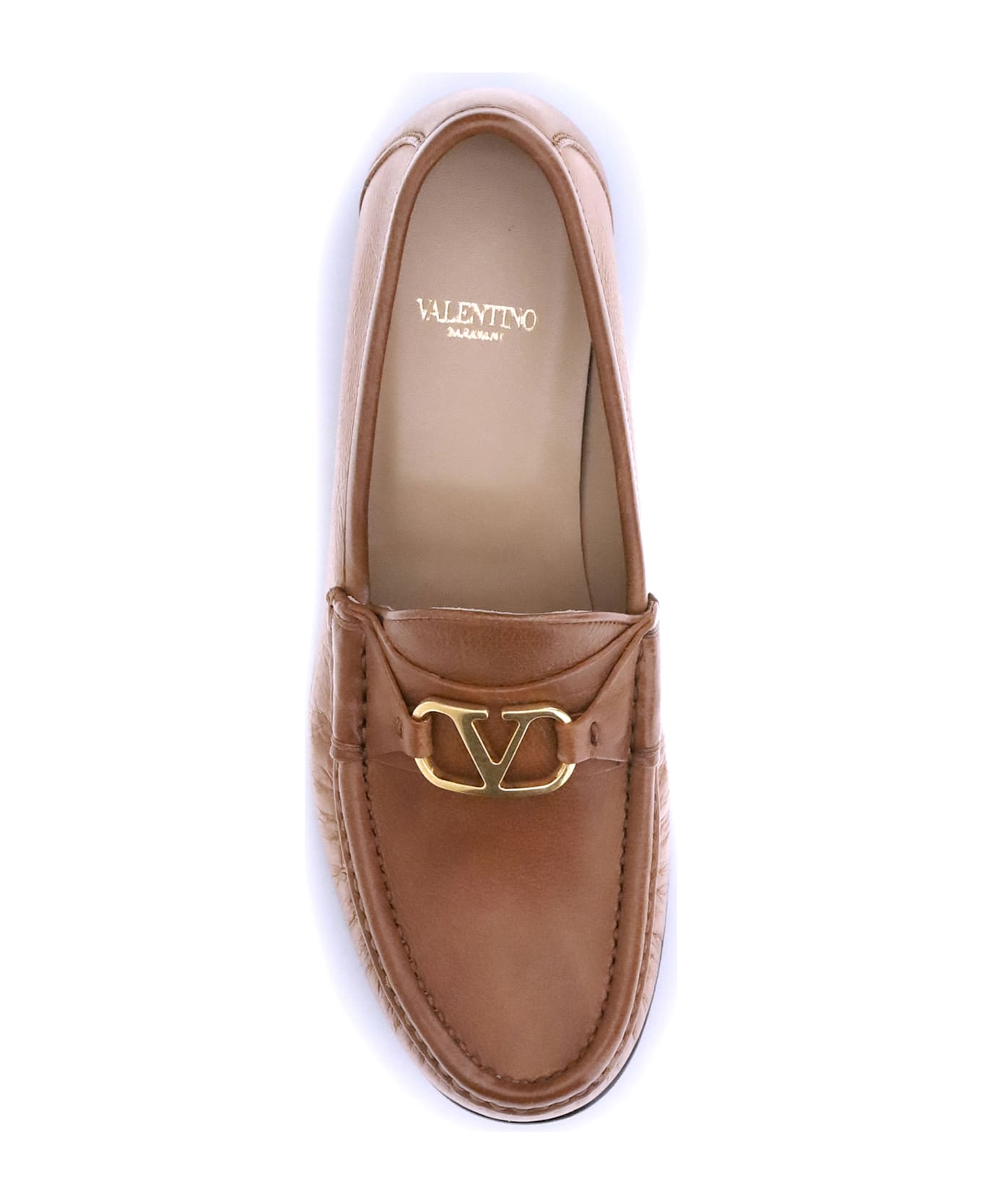 Valentino Garavani Leather Loafers - Tobacco