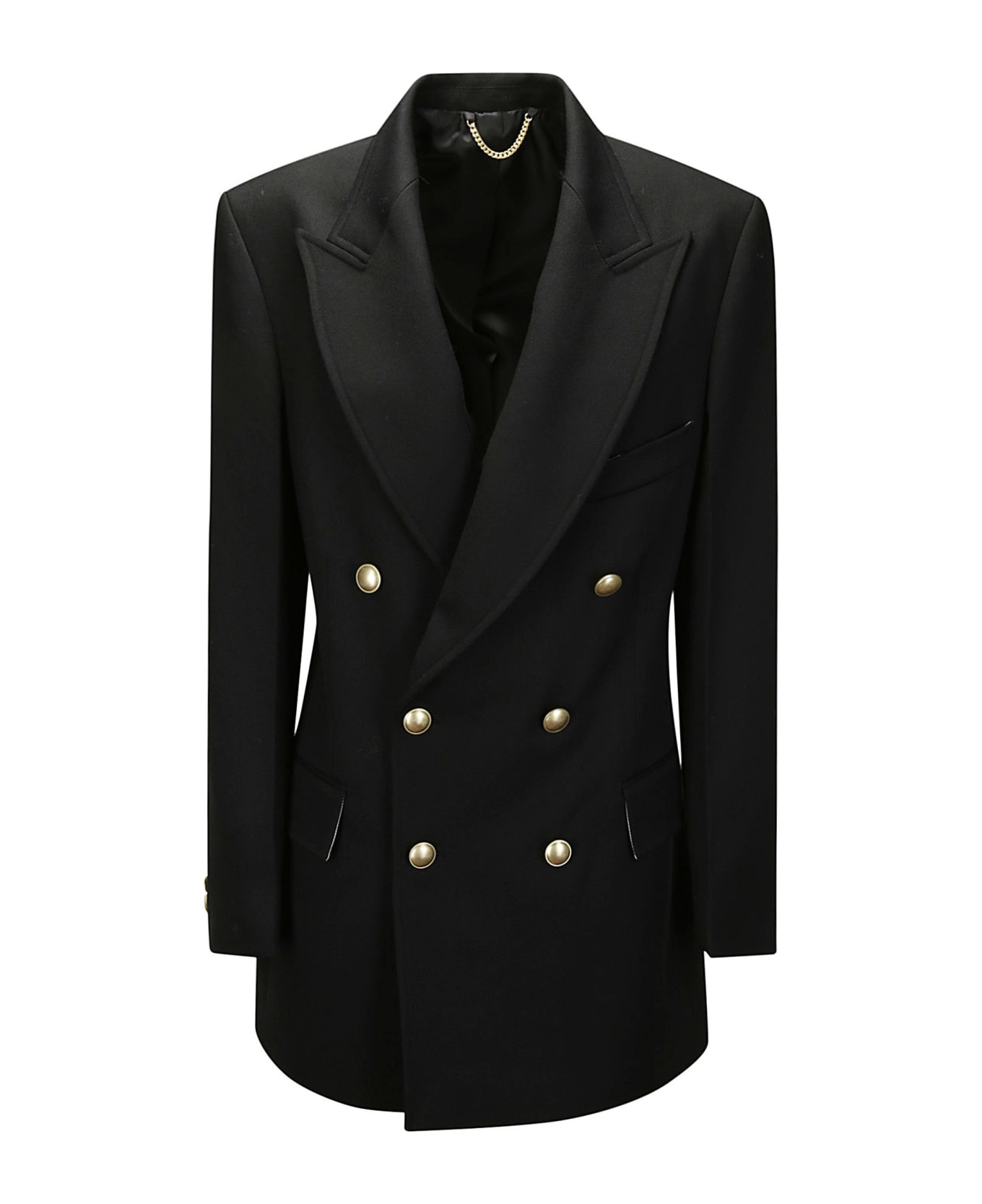 Victoria Beckham Button Detail Double Breasted Jacket - BLACK