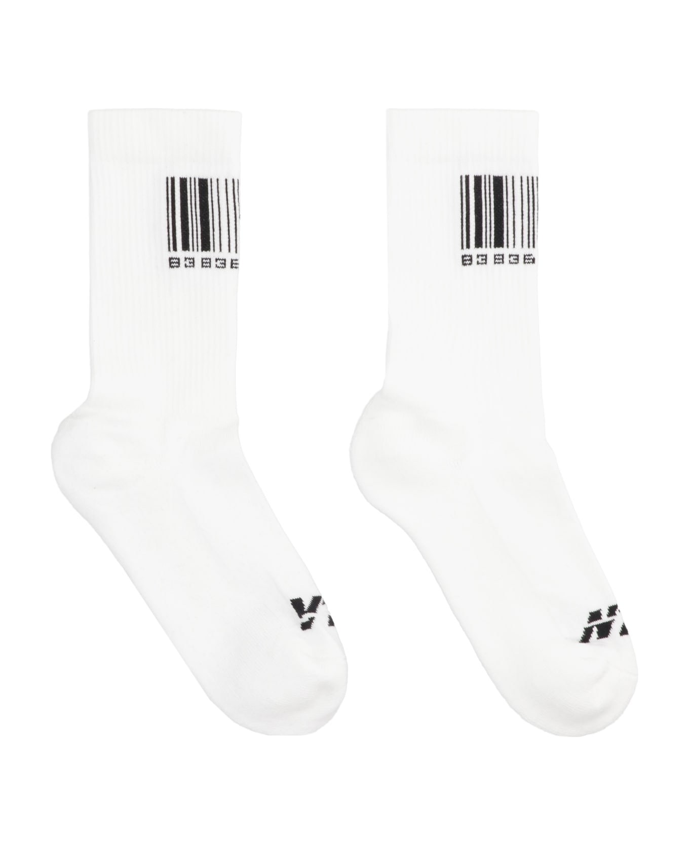 VETEMENTS Logo Cotton Blend Socks - White