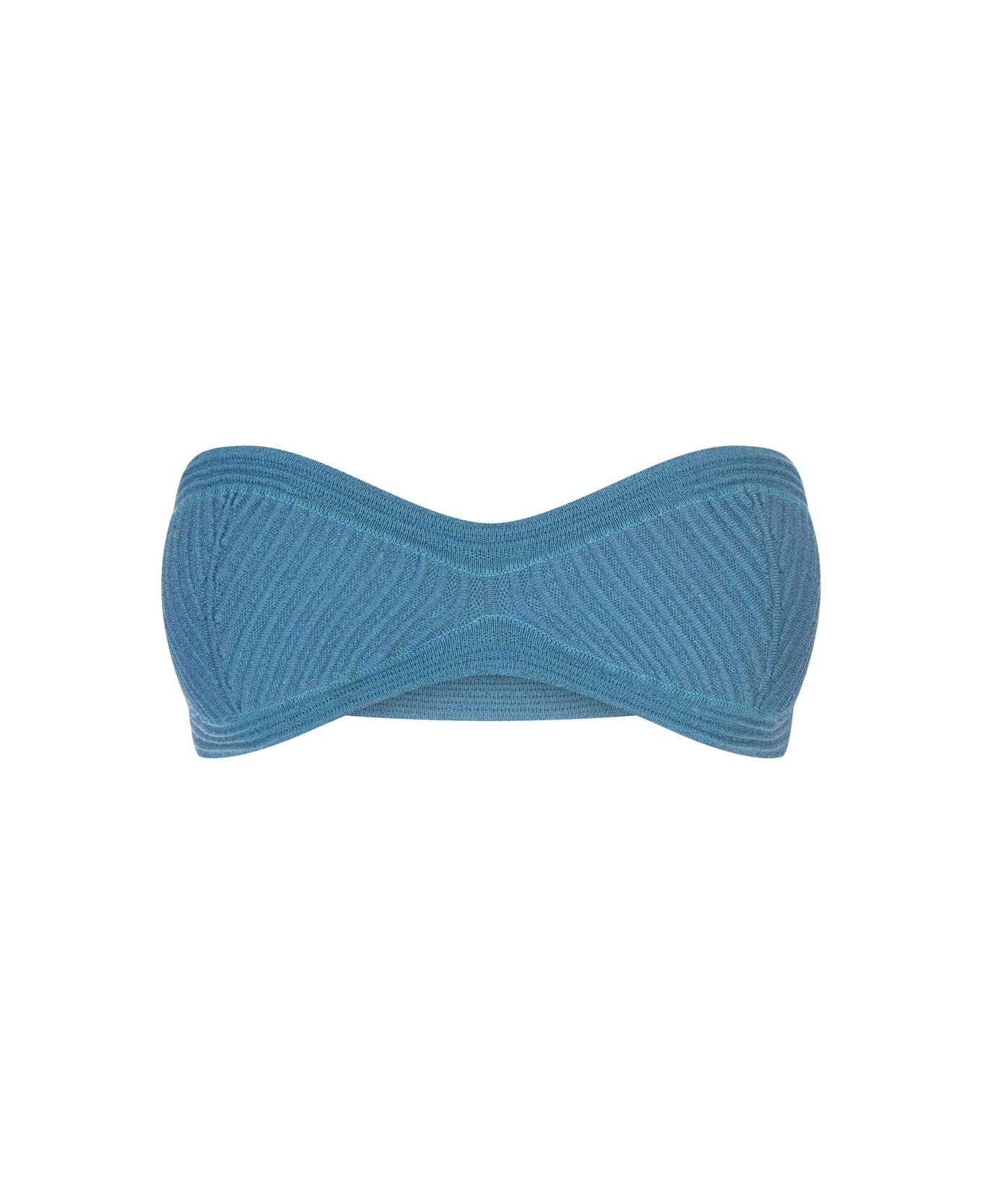 retrofete Aqua Blue Capri Bandage Knit Bra - Blu