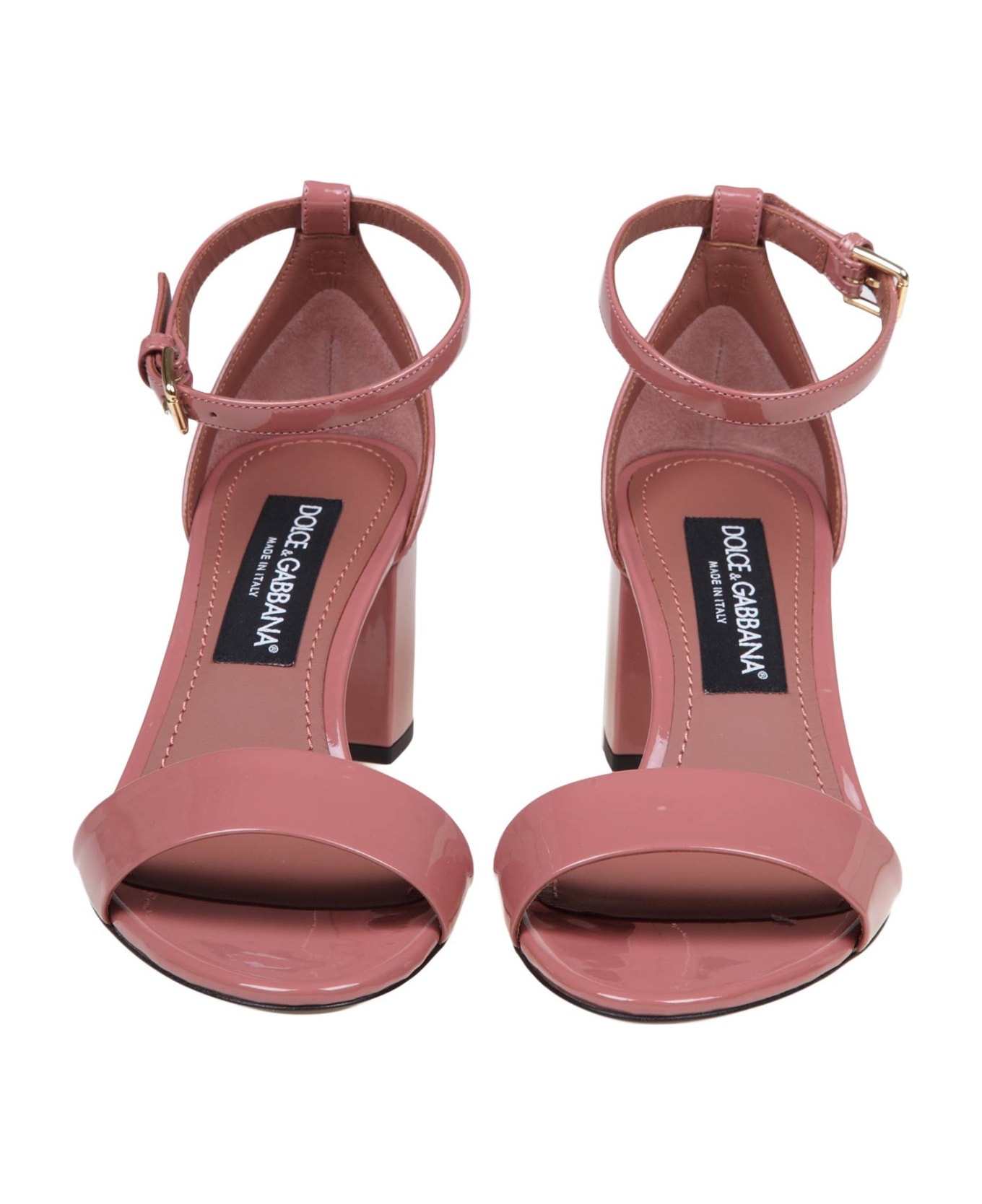 Dolce & Gabbana Pink Paint Leather Sandals - PINK サンダル